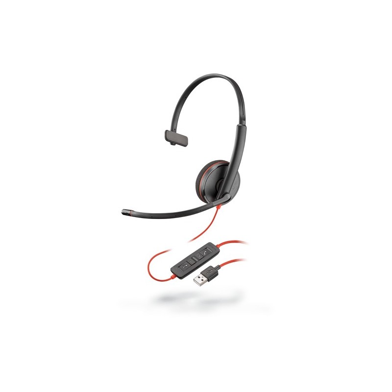 POLY Blackwire C3210 Auricolare Cablato A Padiglione Ufficio USB tipo A Nero