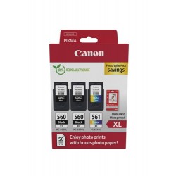 Canon 3712C012 cartuccia d'inchiostro 3 pz Originale Resa elevata (XL) Nero, Ciano, Magenta, Giallo