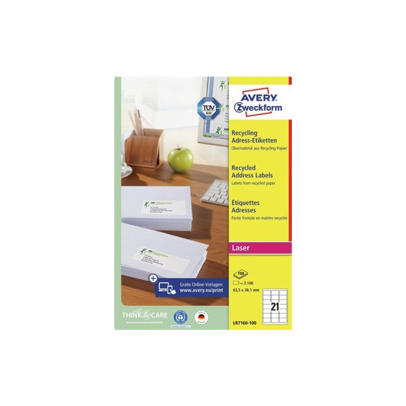  AVERY Zweckform Etichette Bianco LR7160-100