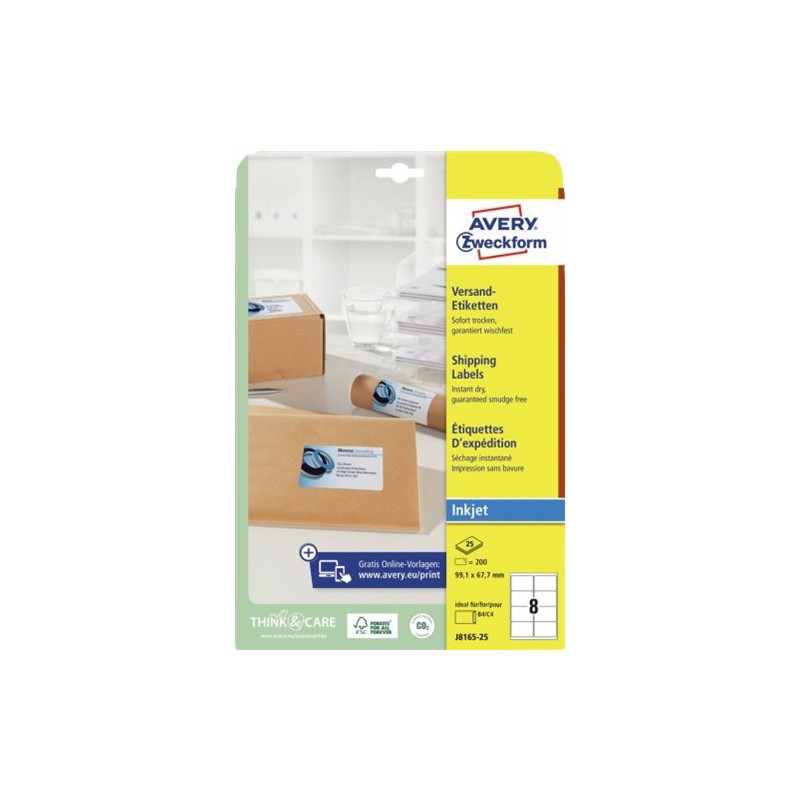  AVERY Zweckform Etichette Bianco J8165-25