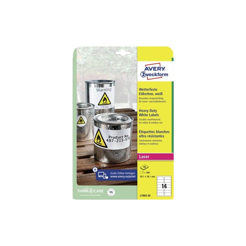  AVERY Zweckform Etichette Bianco L7063-20