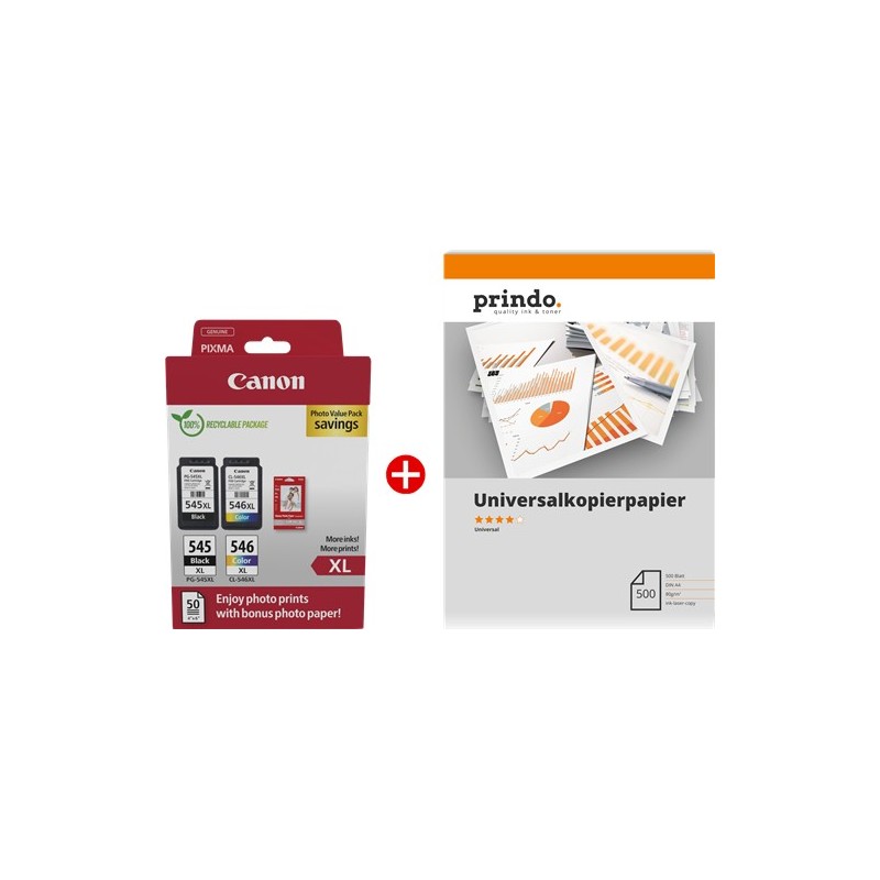 Canon Value Pack nero / differenti colori / Bianco PG-545XL + CL-546XL MCVP
