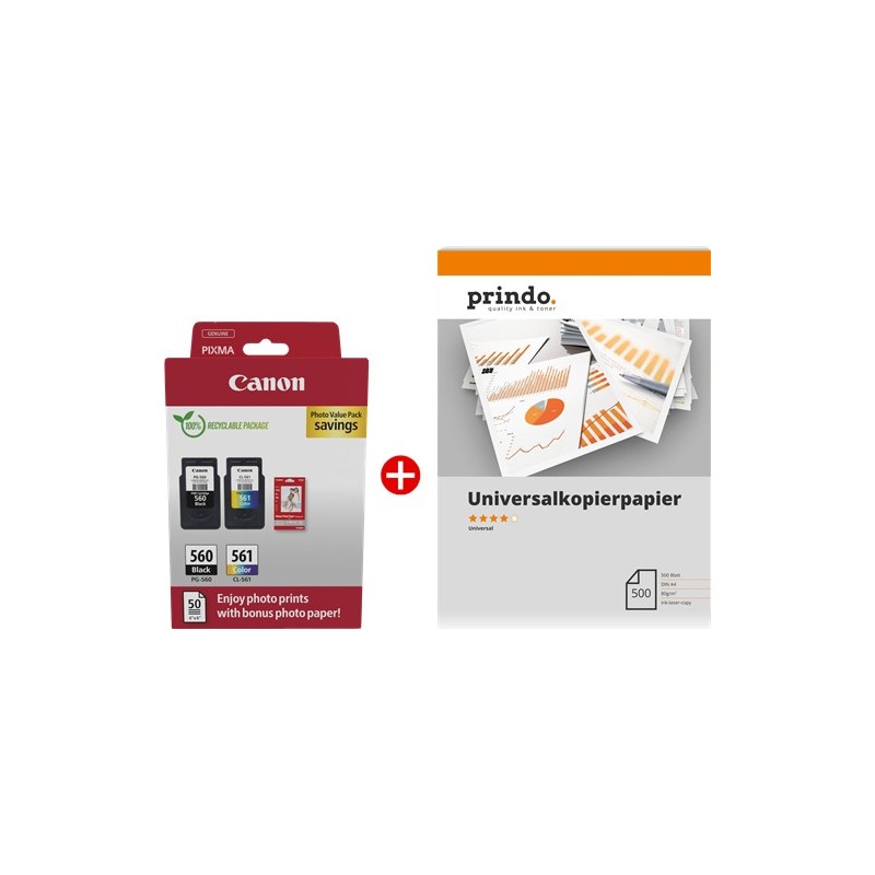 Canon Value Pack nero / differenti colori / Bianco / Bianco PG-560+CL-561 MCVP