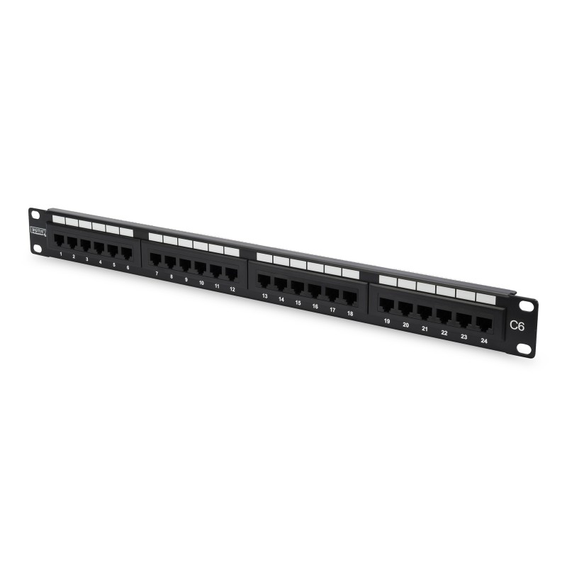 PATCH PANEL 24 PORTE NON SCHERMATO UTP CAT.6 8 POLI RACK 19