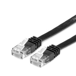 CAVO RETE UTP CAT.6A 1MT FLAT NERO NO SCHERMATO PER DATA CENTER