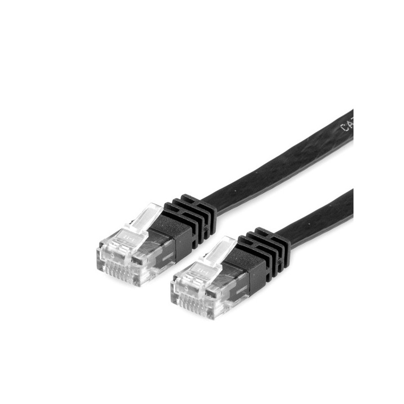 CAVO RETE UTP CAT.6A 1MT FLAT NERO NO SCHERMATO PER DATA CENTER