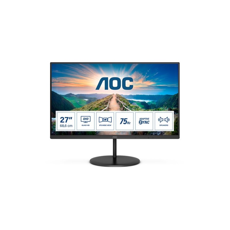 AOC V4 Q27V4EA Monitor PC 68,6 cm (27") 2560 x 1440 Pixel 2K Ultra HD LED Nero