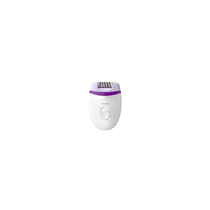 Philips Satinelle Essential Epilatore compatto con cavo bianco e lilla BRE225/00