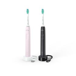 Philips Sonicare serie 3100 Spazzolini Elettrici Sonici, confezione da 1 Spazzolino Rosa e 1 Spazzolino Nero HX3675/15