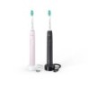 Philips Sonicare serie 3100 Spazzolini Elettrici Sonici, confezione da 1 Spazzolino Rosa e 1 Spazzolino Nero HX3675/15