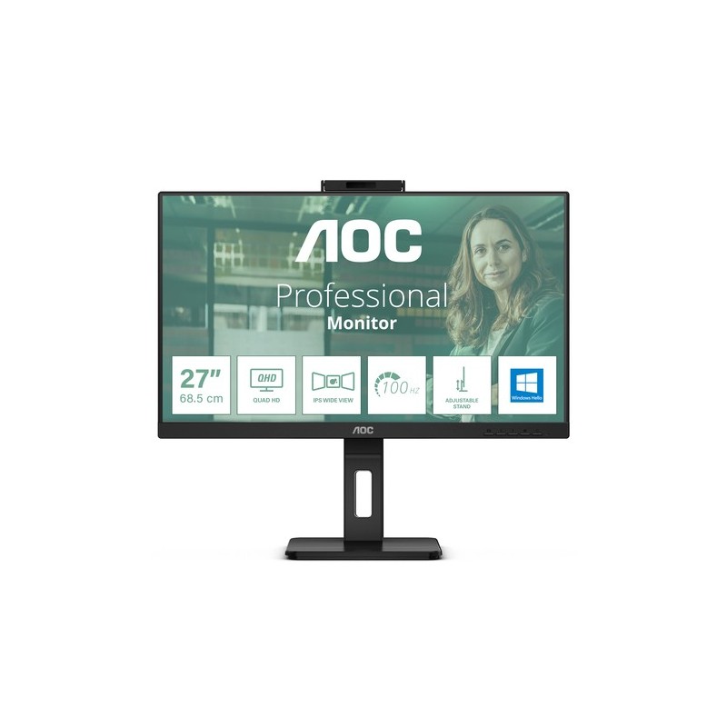 AOC Q27P3CW Monitor PC 68,6 cm (27") 2560 x 1440 Pixel Quad HD LED Nero