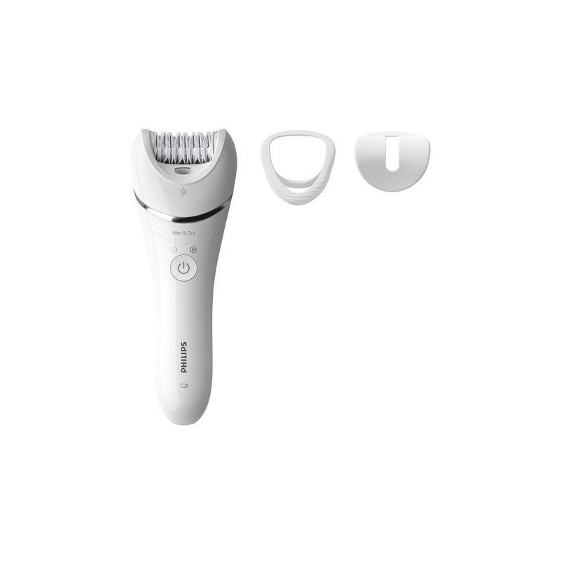 Philips Epilatore Wet & Dry bianco con 3 accessori BRE700/00