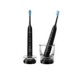 Philips Sonicare DiamondClean serie 9000 Spazzolini Elettrici Sonici con App, confezione da 2 spazzolini neri HX9914/54