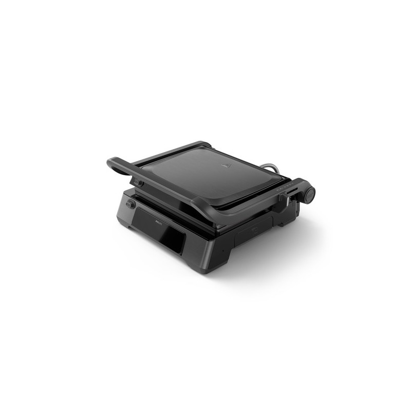 Philips Serie 7000 Grill elettrico bistecchiera, 2200W, Apertura 180°, Piastre rimovibili, Termometro cottura HD6307/70
