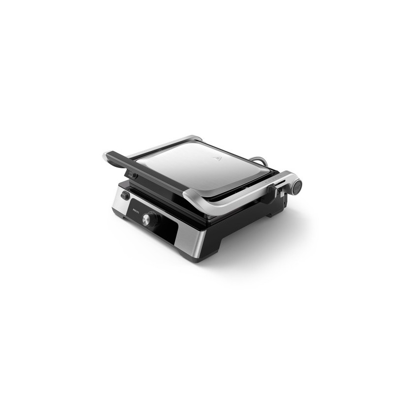 Philips Serie 5000 Grill elettrico bistecchiera, 2200W, Apertura 180°, Piastre rimovibili HD6301/90