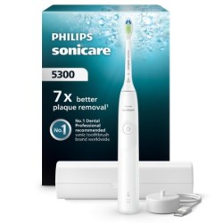 Philips Sonicare serie 5300 Spazzolino elettrico sonico con base di ricarica e sensore di pressione colore bianco HX7108/02