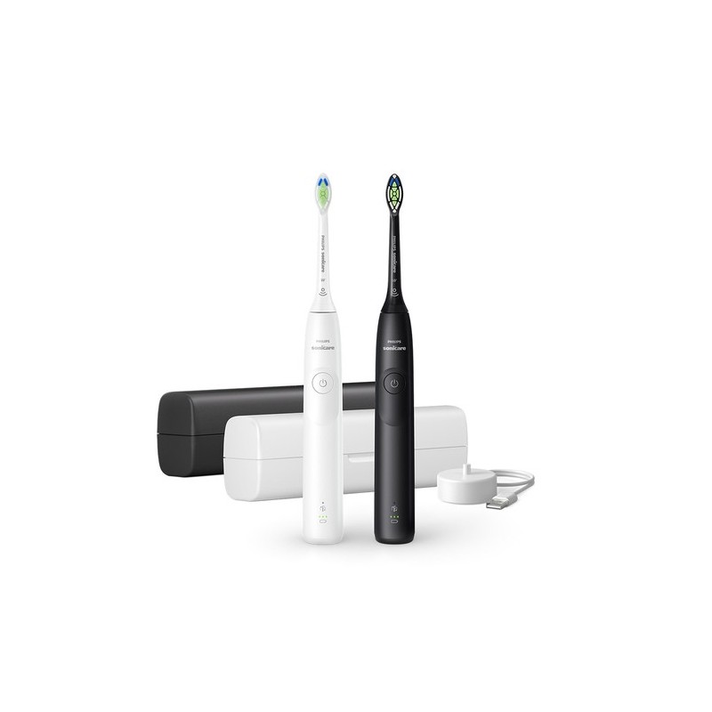 Philips Sonicare serie 5300 Spazzolino Elettrico Sonico con base di ricarica e custodia, 2 livelli di intensità, sensore di p