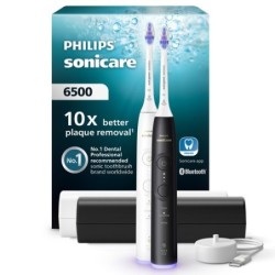 Philips Sonicare serie 6500 Spazzolino Elettrico Sonico con base di ricarica e custodia, 3 livelli di intensità, sensore di p