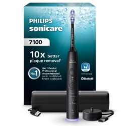 Philips Sonicare serie 7100 Spazzolino Elettrico Sonico con base di ricarica e custodia, 3 livelli di intensità, sensore di p