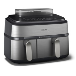 Philips Serie 5000 Airfryer doppio cestello con vapore, Friggitrice ad aria da 9.0L, 19 metodi di cottura, Pulizia cestello au