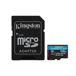 Kingston Technology Scheda microSDXC Canvas Go Plus Gen4 200MB/s A2 U3 V30 da 128 GB + adattatore