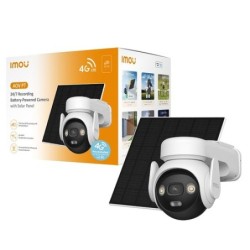 Imou AOV PT 4G 5MP - Telecamera da esterno 4G e Wifi Motorizzata con pannello solare. Tecnologia AOV per registrazione 24/7 . 