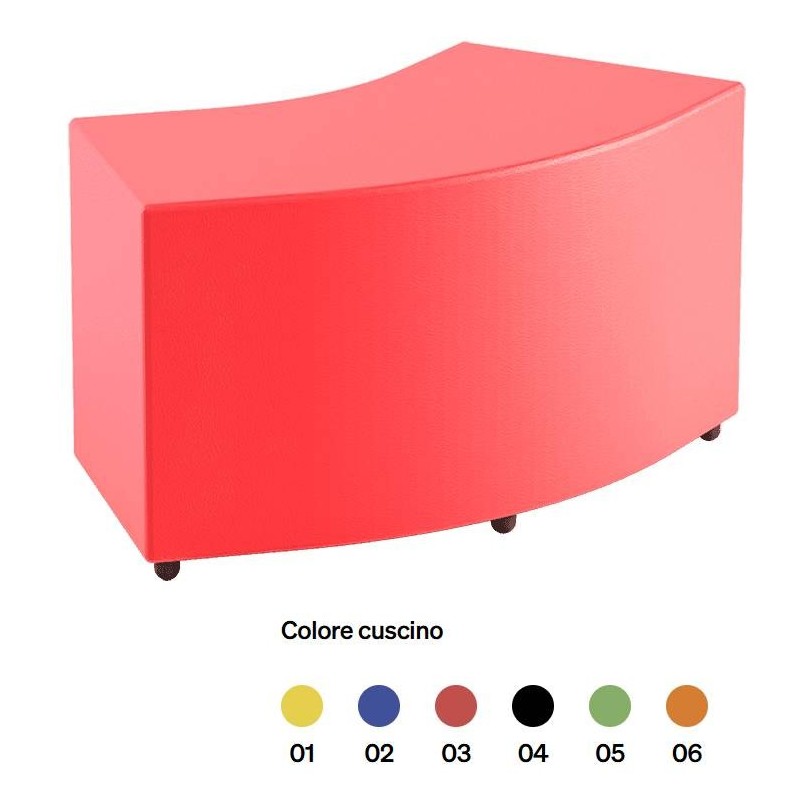 POUF ANGOLARE 45? SIMILPELLE COL. 90/60X40X H46 CM