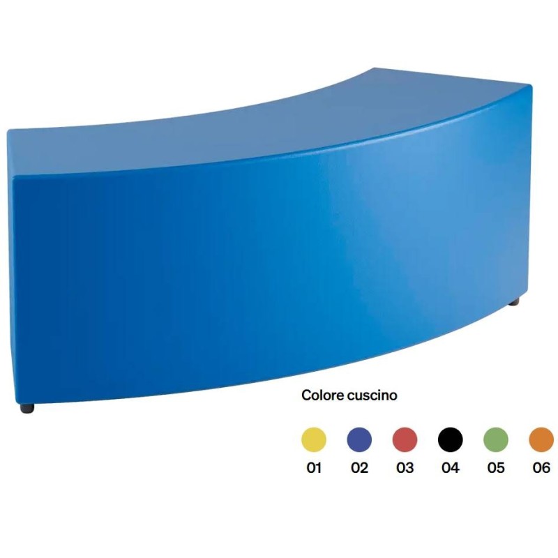 PANCA DEBATE LATO INT.160 IMBOTTITA CURVA 200X40X H50