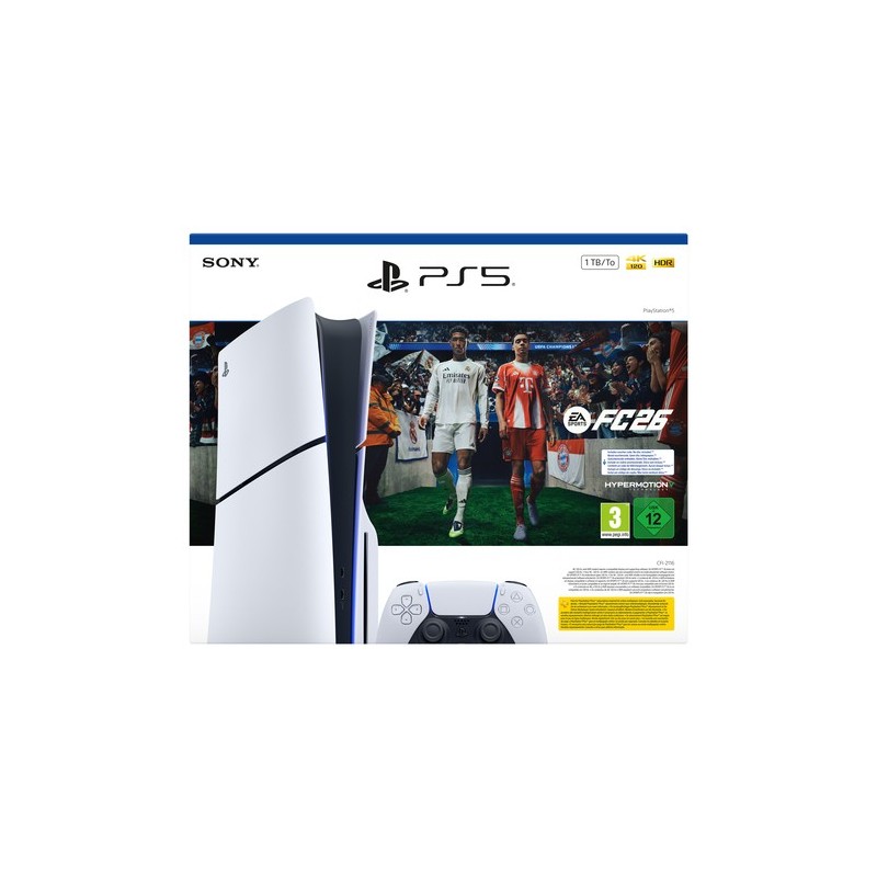 Sony PlayStation 5 + EA Sports FC 26 Bundle 1 TB Wi-Fi Nero, Bianco