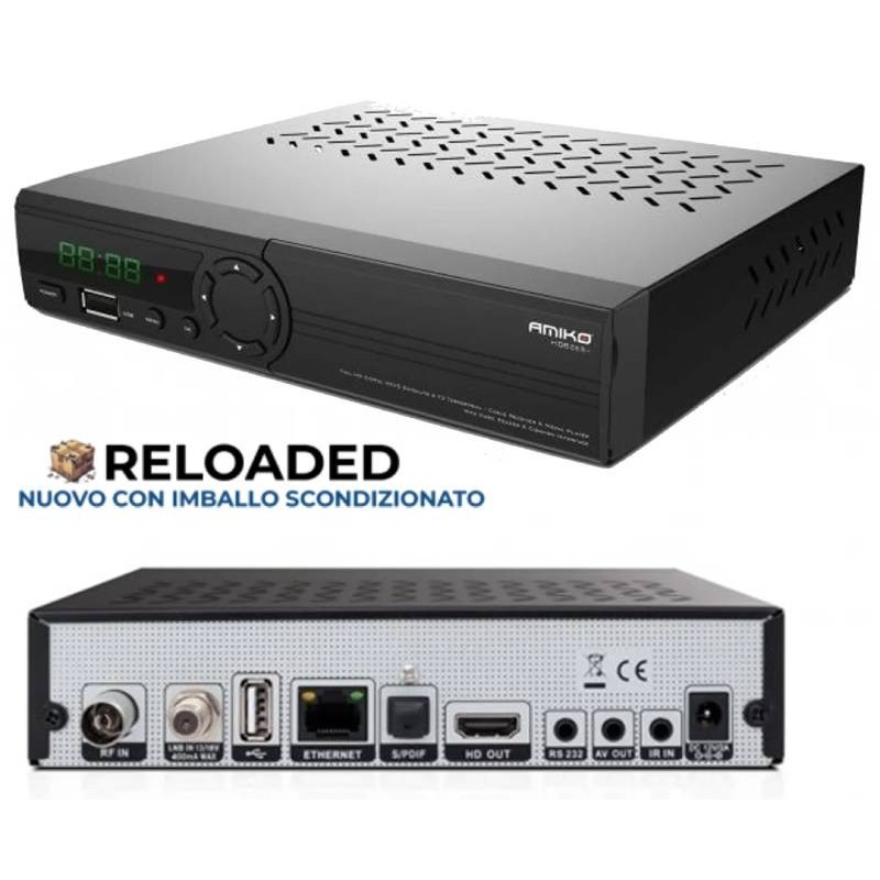 DECODER AMIKO 8265+ COMBO H.265 DVB-S2+T2/C CPU800MHZ SCATOLA OUT