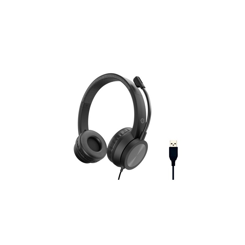 Conceptronic POLONA05B cuffia e auricolare Cablato A Padiglione Musica e Chiamate USB tipo A Nero