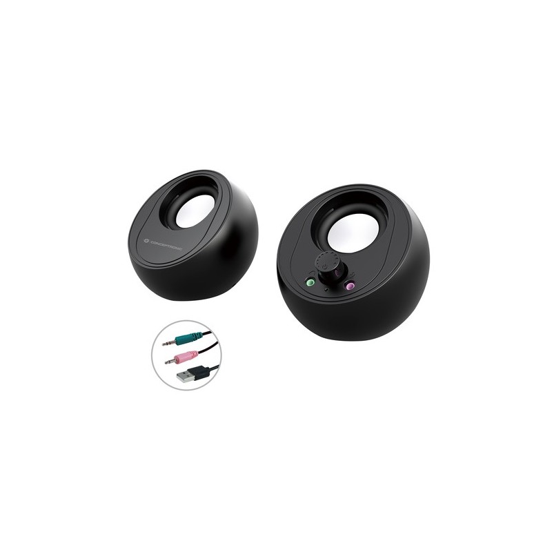 Conceptronic BJORN01B altoparlante 2-vie Nero Con cavo e senza cavo 10 W