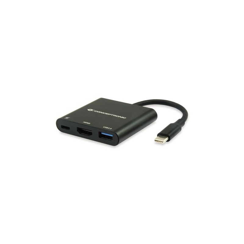 Conceptronic DONN01B replicatore di porte e docking station per laptop USB 3.2 Gen 1 (3.1 Gen 1) Type-C Nero