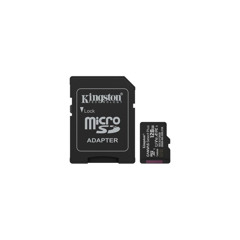 Kingston Technology 128GB microSDXC Canvas Select Plus Gen3 150MB/s A1 (Adattatore SD incluso)