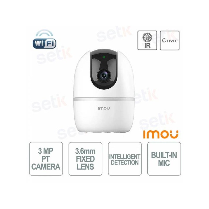 CAMERA CUBE A1 3MP 2K PTZ USB-C 3.6MM/IR10/SIRENA/WIFI/MICROSD/RJ45