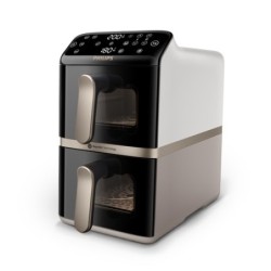 Philips Serie 4000 Airfryer doppio cestello Verticale, Friggitrice ad aria da 10L, 13 metodi di cottura, Rivestimento ceramica