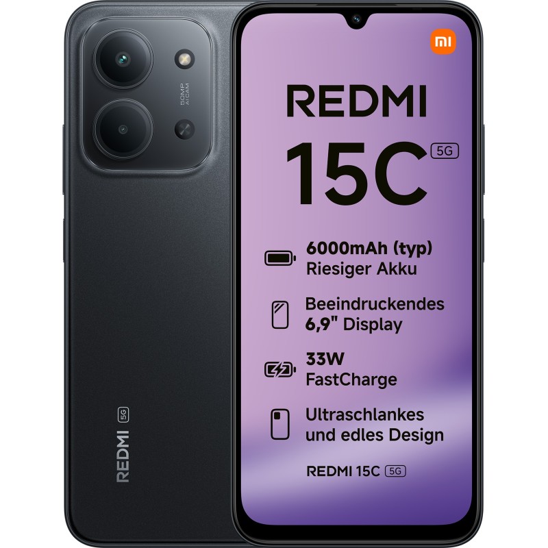 SM XIAOMI REDMI 15C BLACK ITA 5G 6,9 4+128GB DS MIDNIGHTBLACK