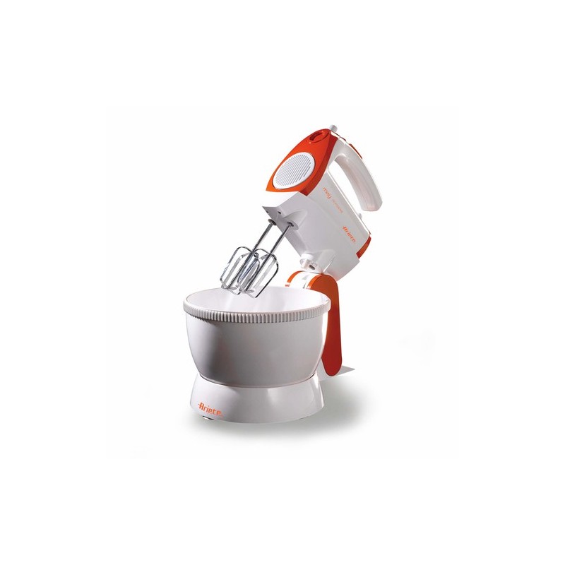 Ariete 1565 Mixy Professional - Sbattitore elettrico con ciotola rotante - 5 velocità - 2 set di fruste in Acciaio Inox - 2,4