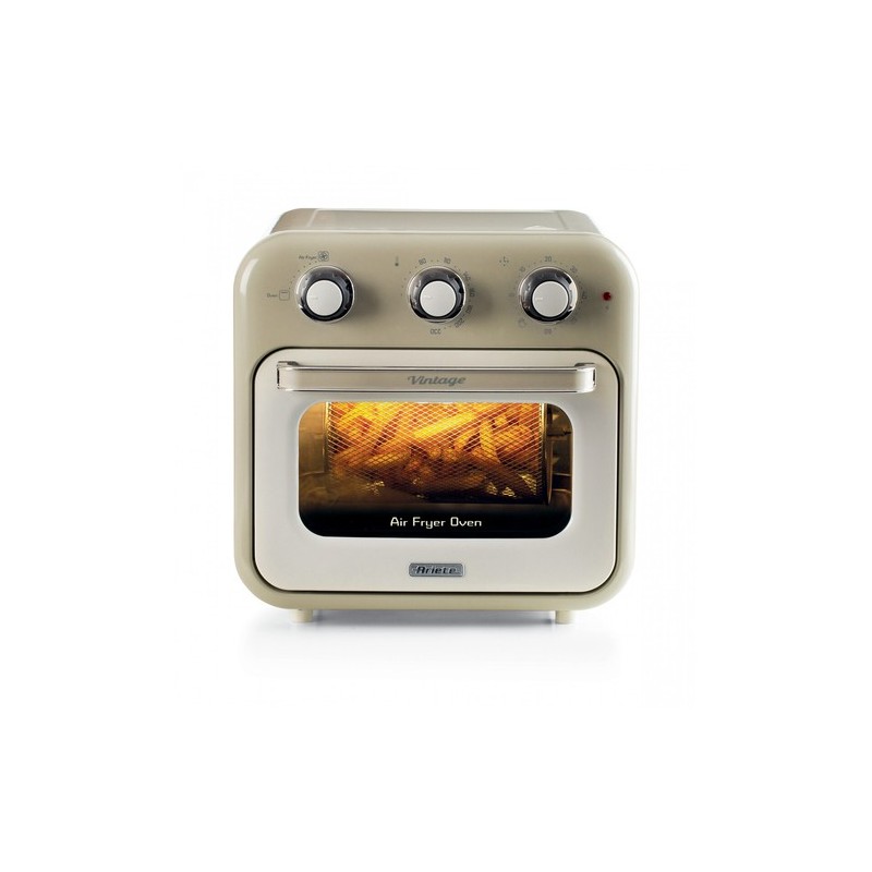 Ariete 4632 Friggitrice ad aria e forno Vintage, 1400W, 2in1, Capacità 16L, Accessori inclusi, Timer 60 minuti, Doppio vetro,
