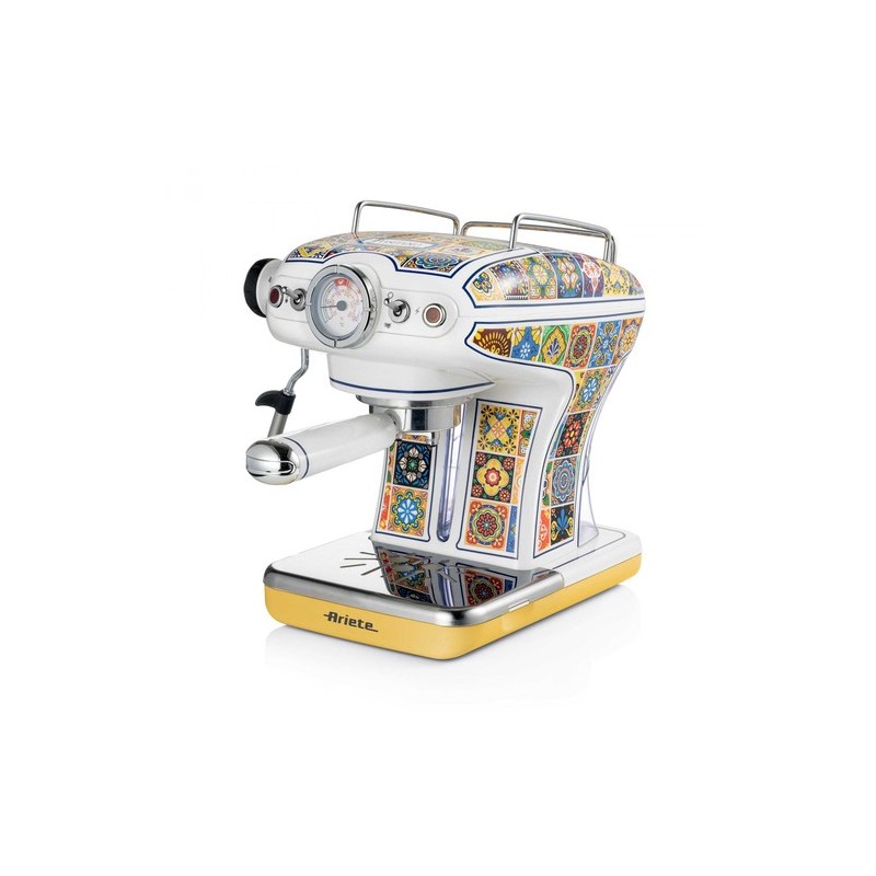 Ariete 1389 Macchina da caffè Positano, 850W, Capacità serbatoio 0,9L, Filtro ½ tazze, Vassoio raccogli goccia, Cappuccinat