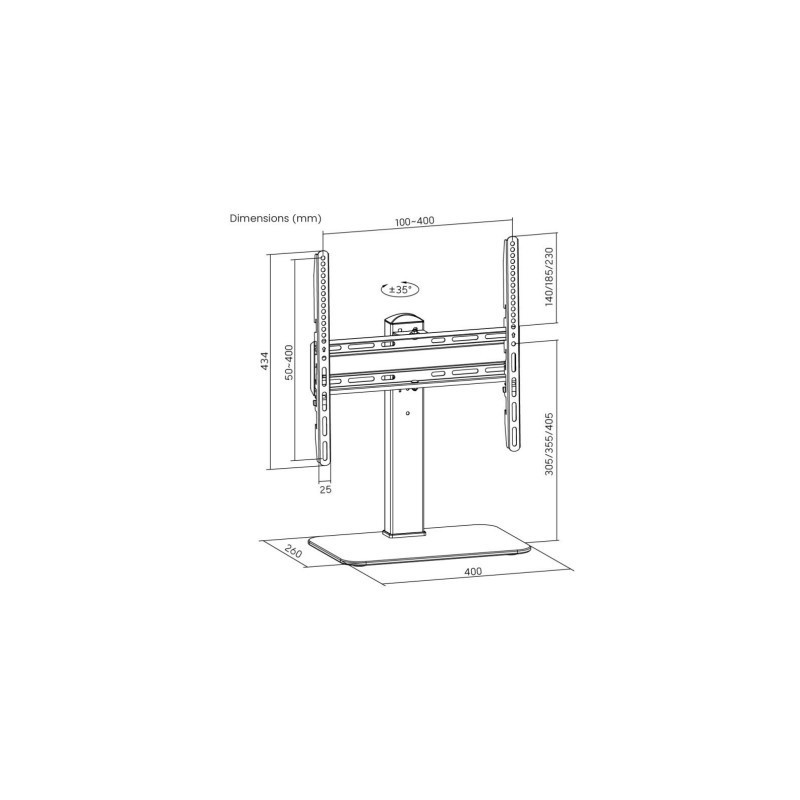 STAFFA TV/MONITOR TAVOLO APPOGGIO VESA 400X400 DA 32 A 55 1 MON