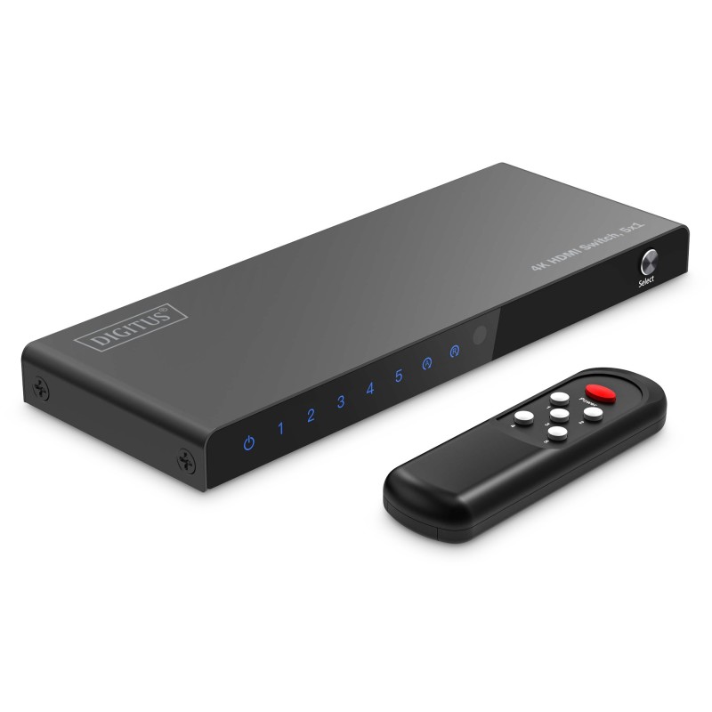 SWITCH HDMI 5 VIE 4K @60HZ CON TELECOMANDO