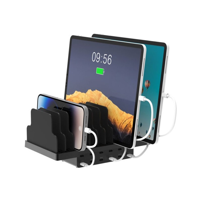 USB-C 12-PORT GAN POWER ADAPTER 144W FOR TABLETS AND SMARTPHONE