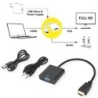 ADATTATORE HDMI-VGA M/F BK CON CAVO 0,23MT + CAVO AUDIO