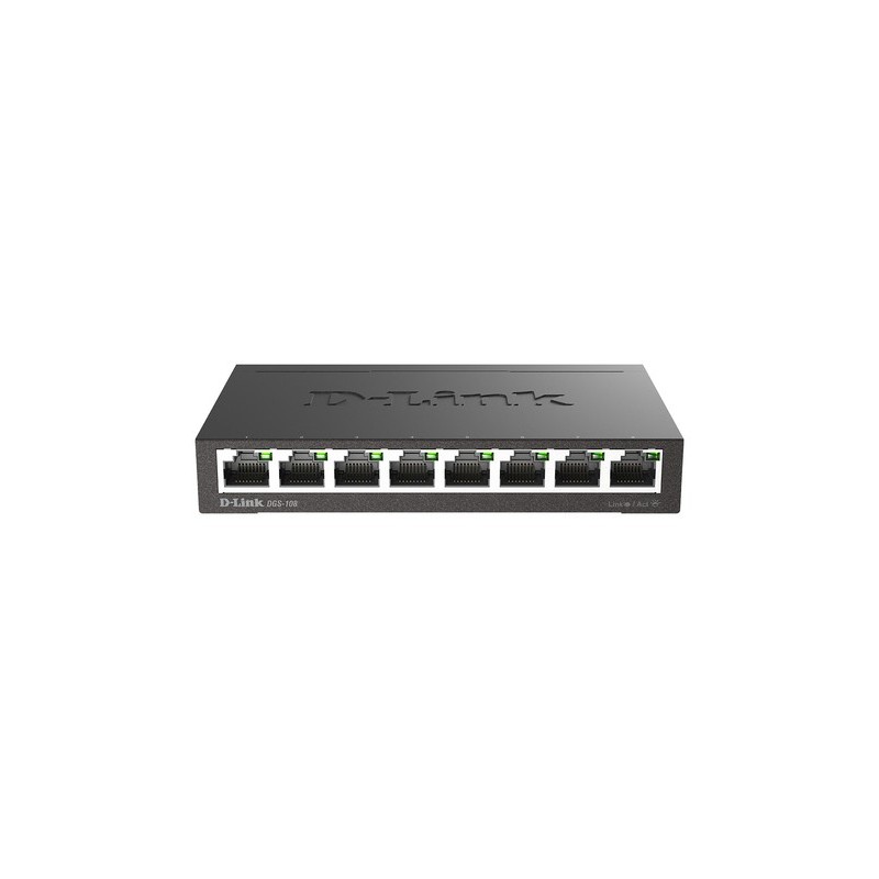 D-Link DGS-108 Non gestito L2 Gigabit Ethernet (10/100/1000) Nero