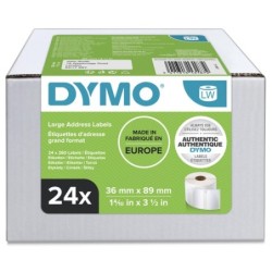 DYMO LW etichette per indirizzi grandi | 36 mm x 89 mm | 24 rotoli da 260 etichette facilmente staccabili (6240 etichette) | a