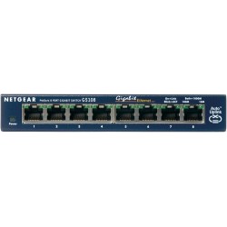 NETGEAR GS108GE switch di rete Non gestito Gigabit Ethernet (10/100/1000) Blu