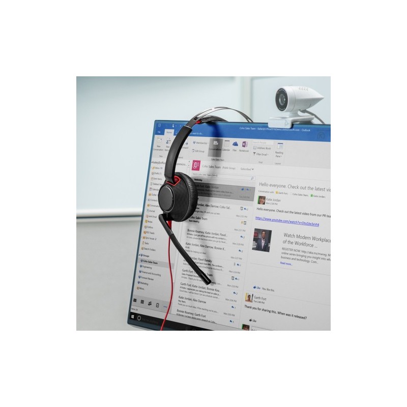 HP Poly Cuffie Poly Blackwire 5220 stereo USB-C + spinotto da 3,5 mm + adattatore USB-C/A (sfuse)