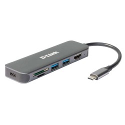 D-Link DUB-2327 replicatore di porte e docking station per laptop Cablato USB tipo-C Grigio