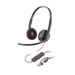 HP Poly Cuffie stereo Poly Blackwire 3225 con connettore USB-C + spina da 3,5 mm + adattatore USB-C/A